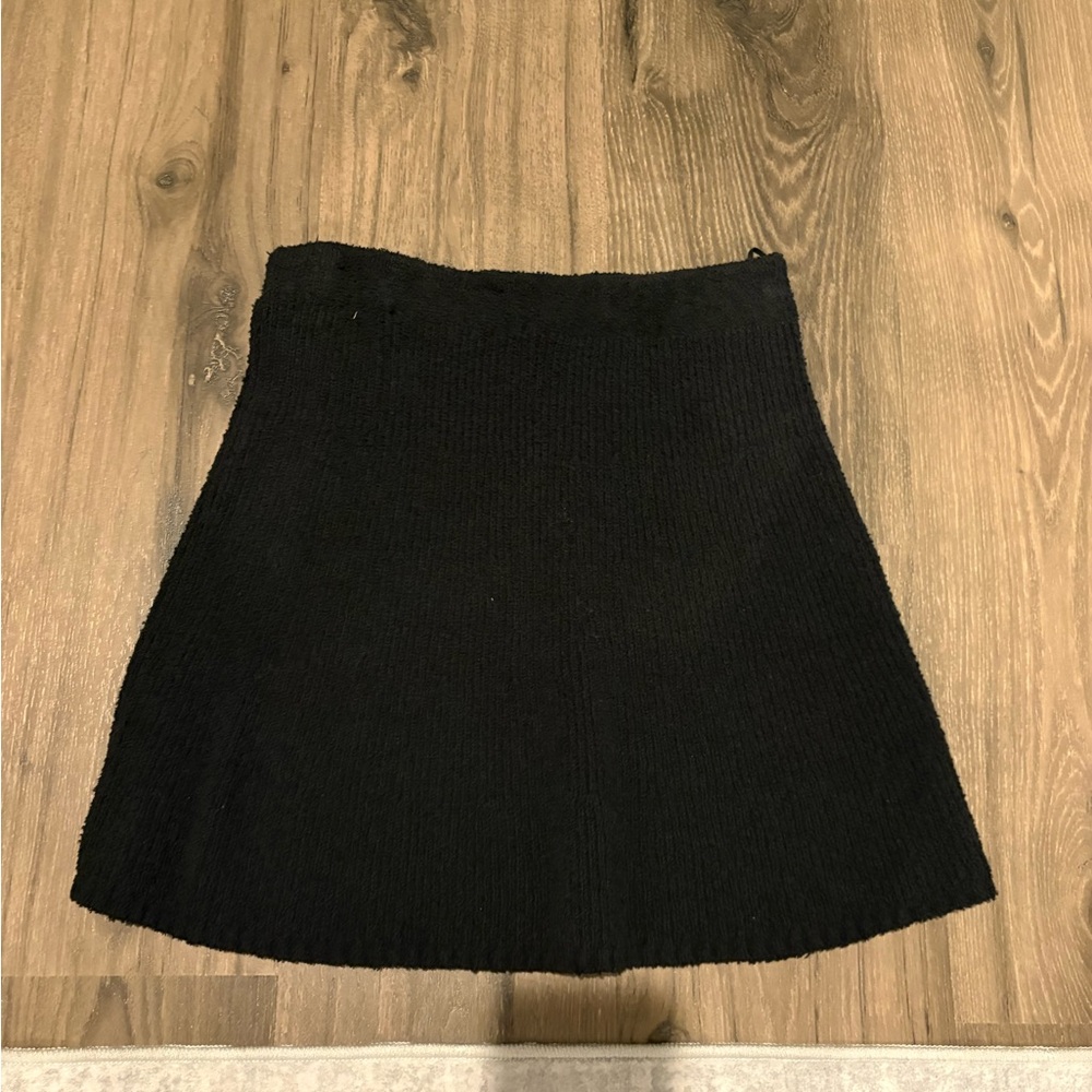 Black Knit A-Line Women's Skirt